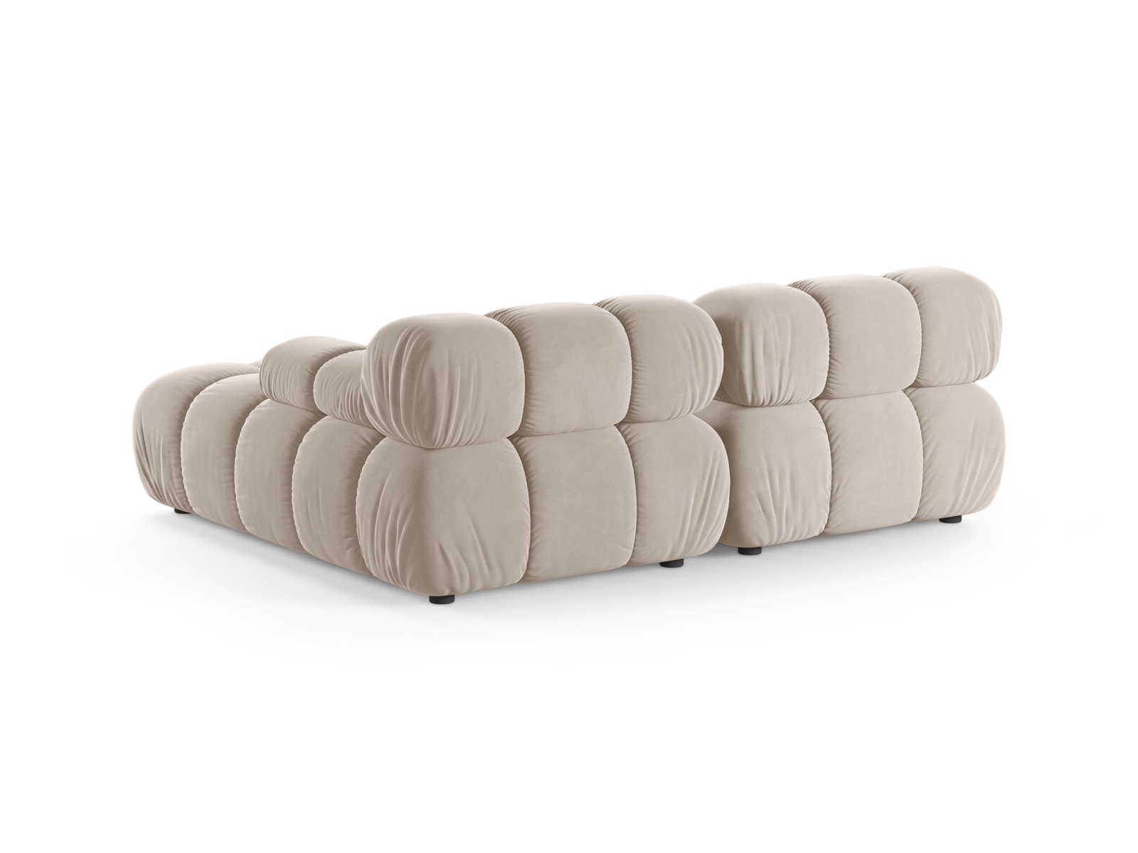 Velvet Modular Right Corner Sofa, "Bellis", 3 Seats, 188x155x70