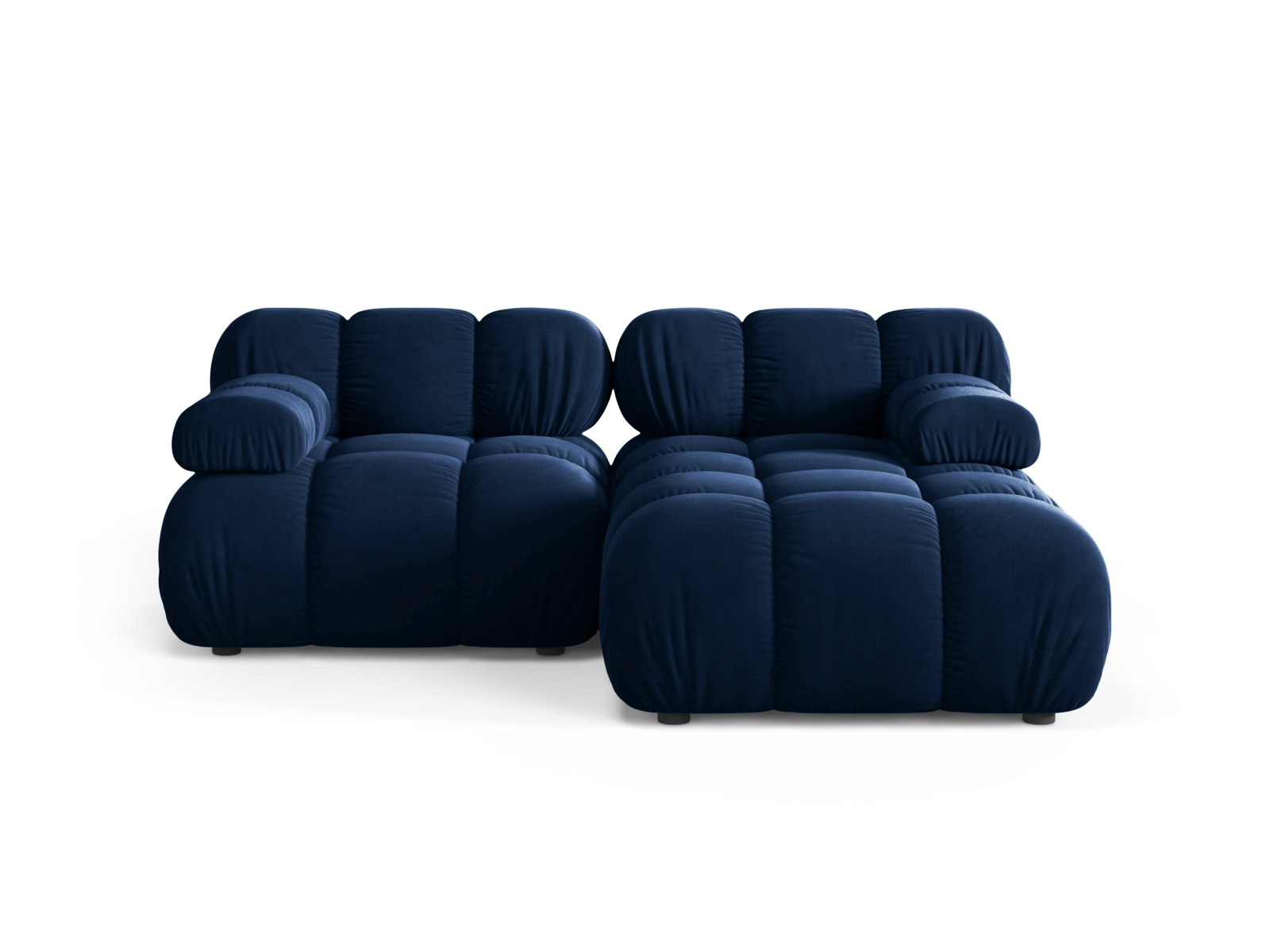 Velvet Modular Right Corner Sofa, "Bellis", 3 Seats, 188x155x70