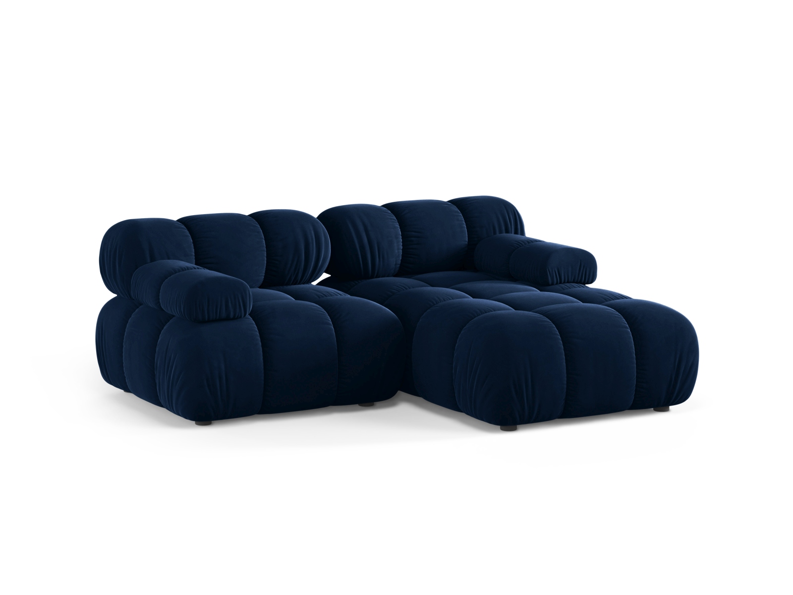 Velvet Modular Right Corner Sofa, "Bellis", 3 Seats, 188x155x70