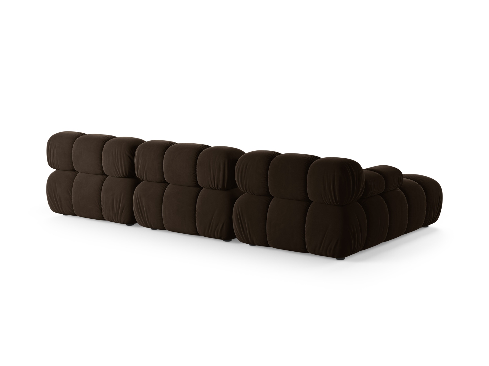 Velvet Modular Left Corner Sofa, "Bellis", 4 Seats, 282x155x70