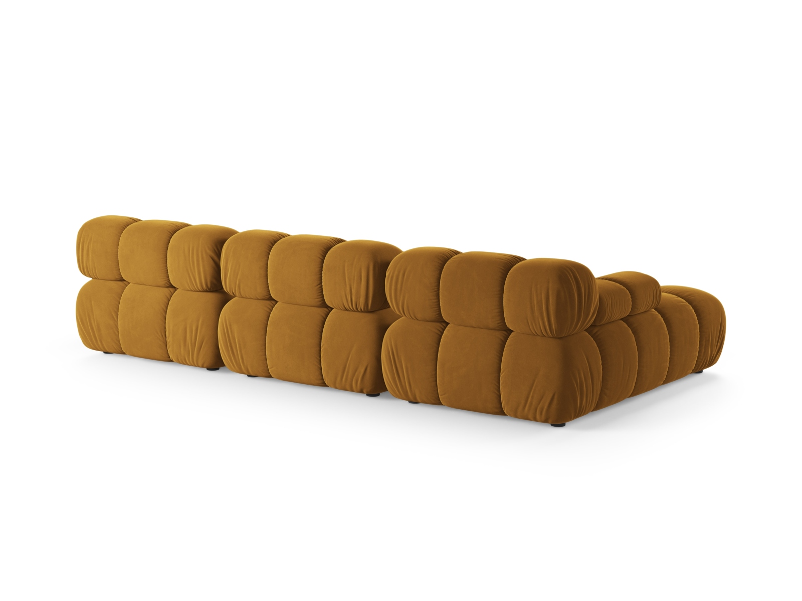 Velvet Modular Left Corner Sofa, "Bellis", 4 Seats, 282x155x70