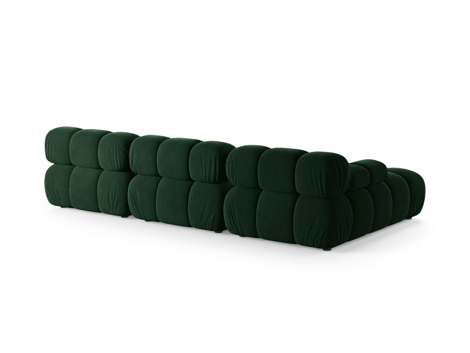 Velvet Modular Left Corner Sofa, "Bellis", 4 Seats, 282x155x70