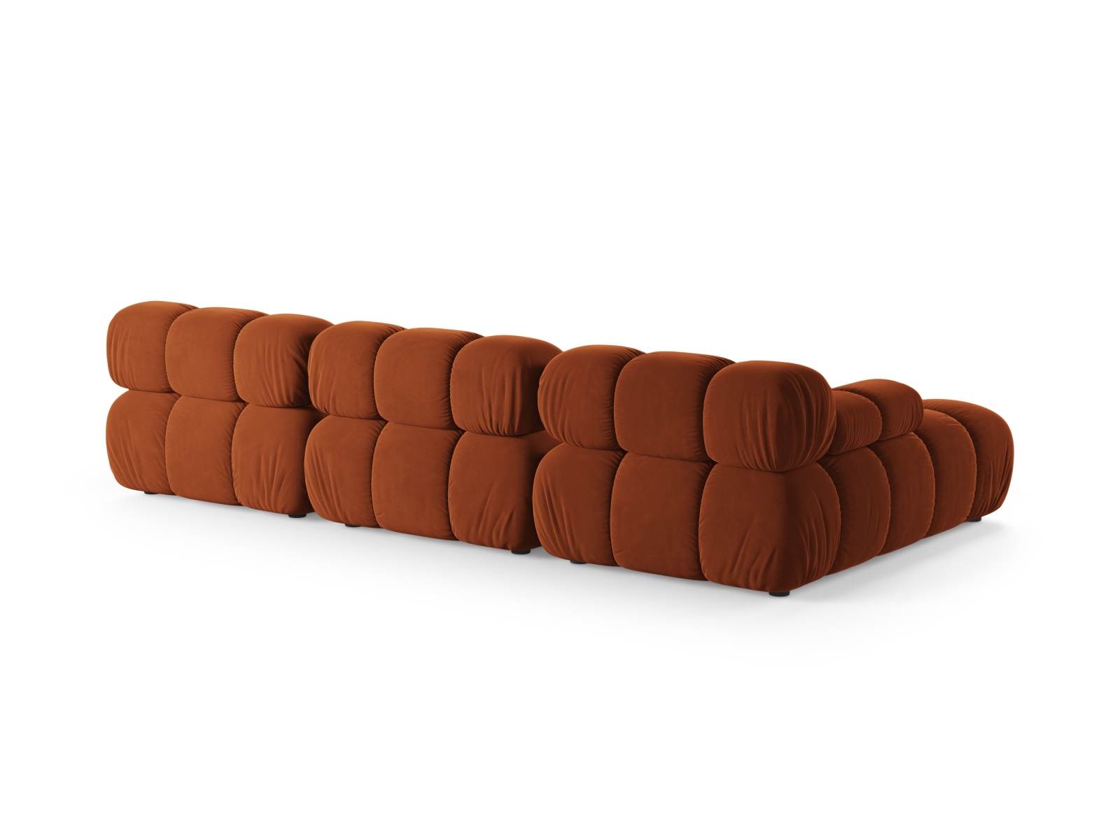 Velvet Modular Left Corner Sofa, "Bellis", 4 Seats, 282x155x70