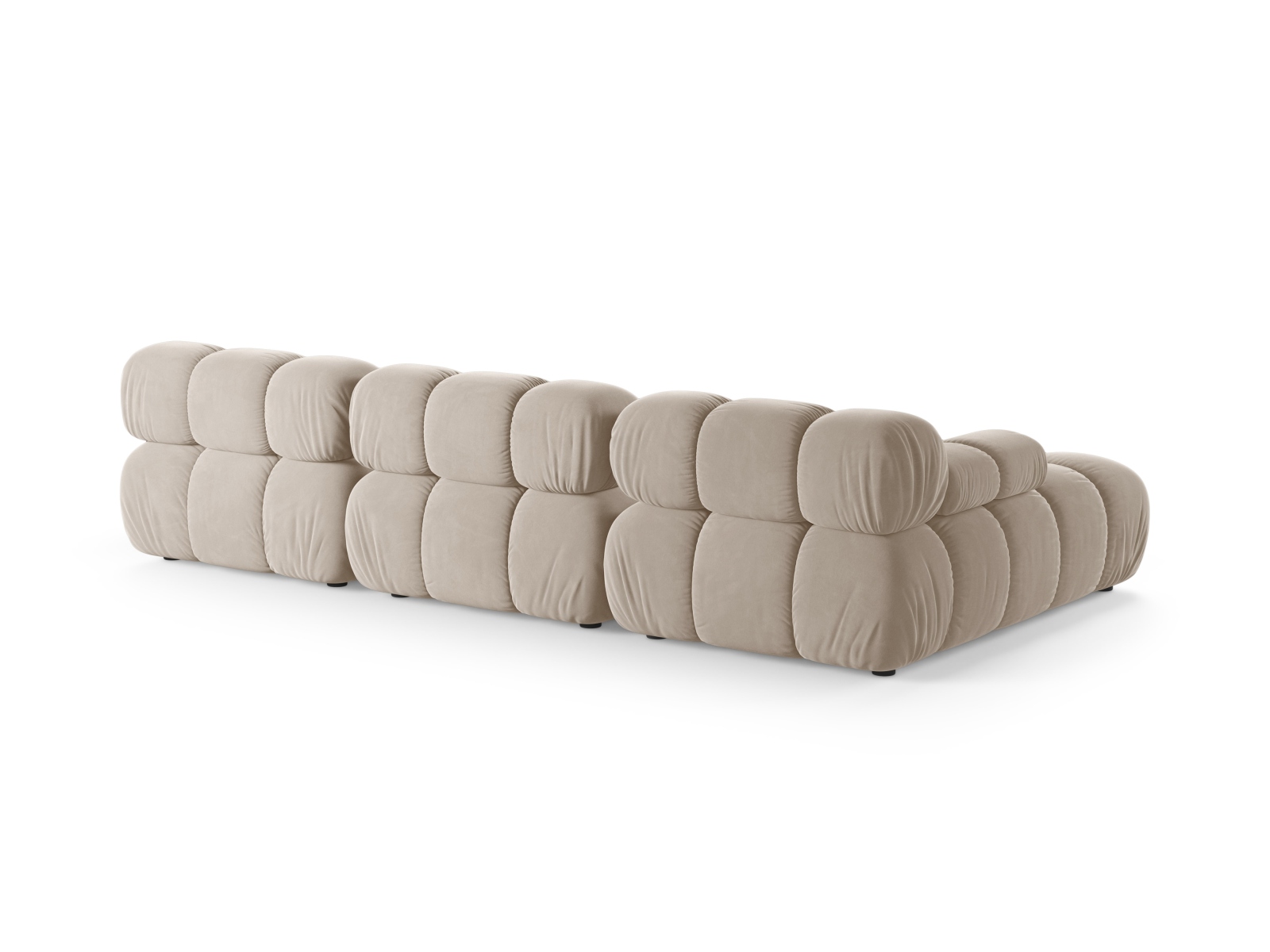 Velvet Modular Left Corner Sofa, "Bellis", 4 Seats, 282x155x70