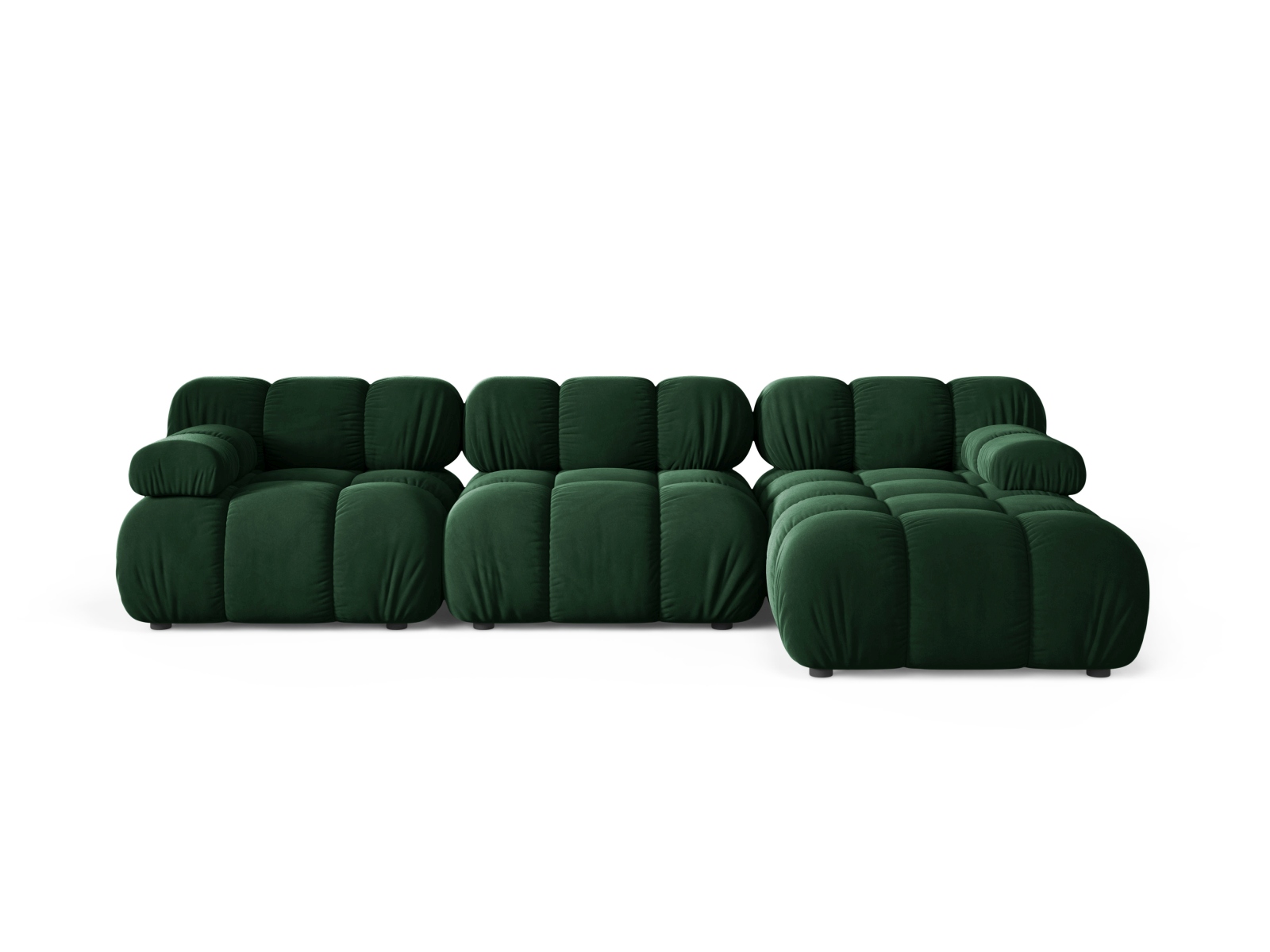 Velvet Modular Right Corner Sofa, "Bellis", 4 Seats, 282x155x70