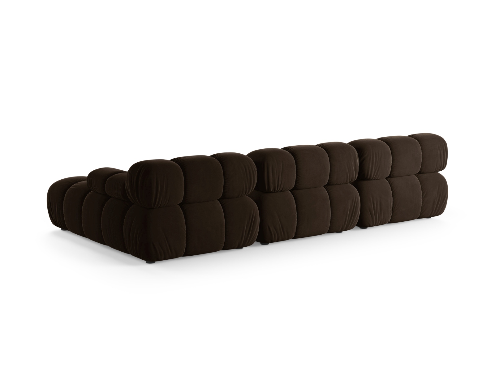 Velvet Modular Right Corner Sofa, "Bellis", 4 Seats, 282x155x70