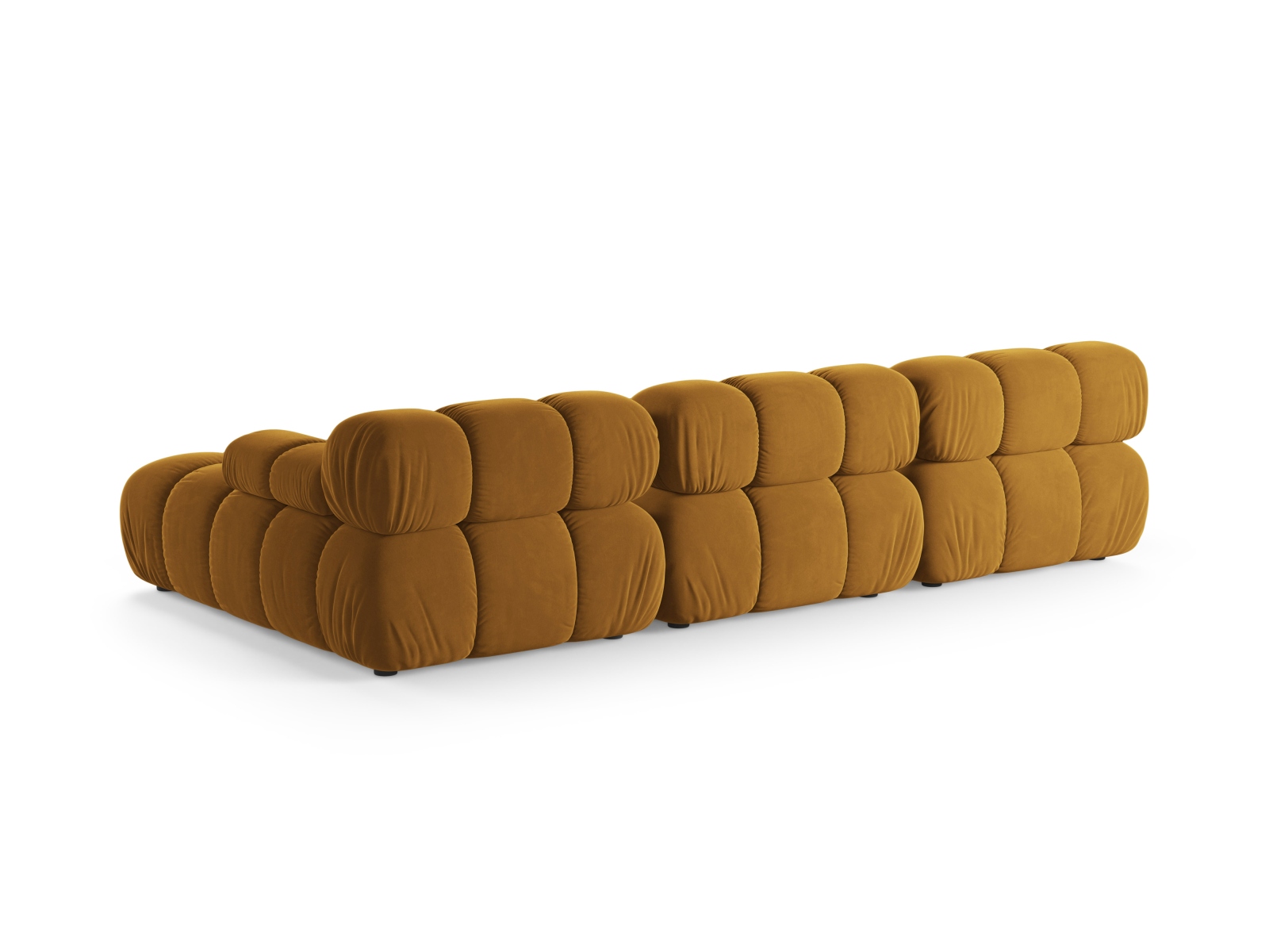 Velvet Modular Right Corner Sofa, "Bellis", 4 Seats, 282x155x70