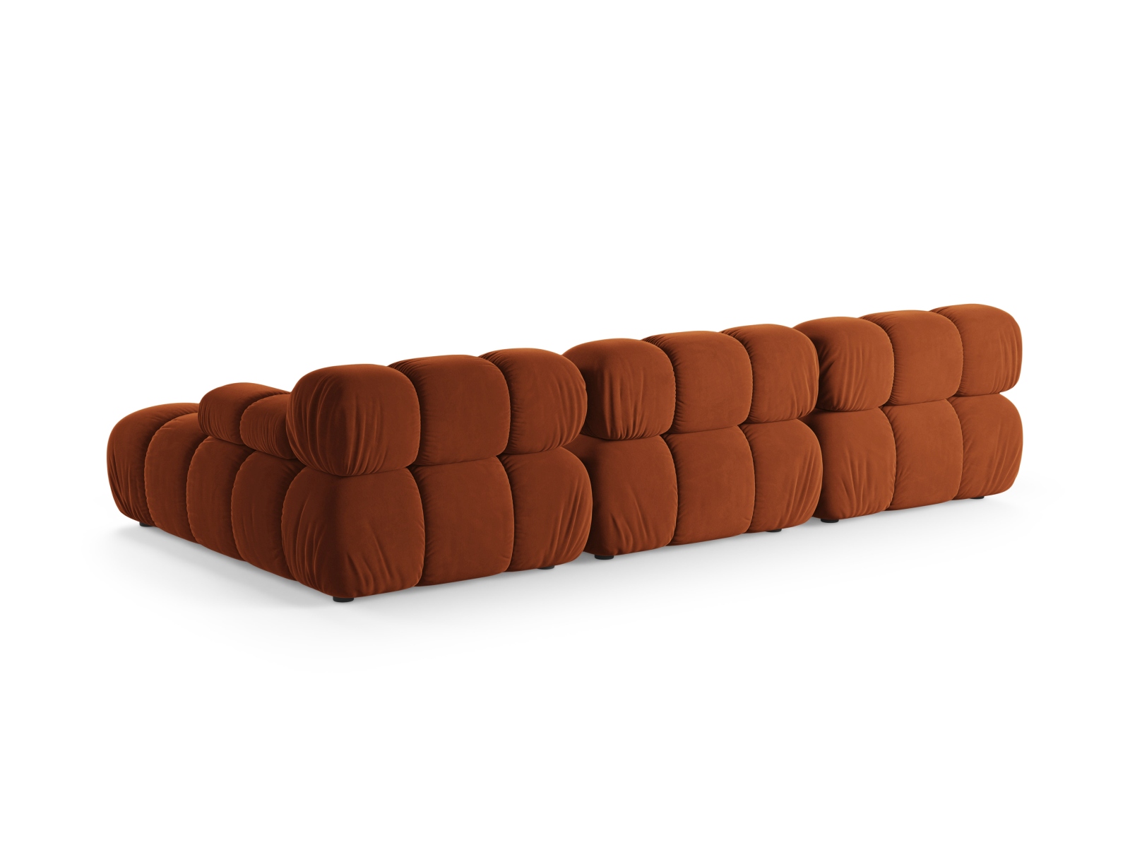 Velvet Modular Right Corner Sofa, "Bellis", 4 Seats, 282x155x70