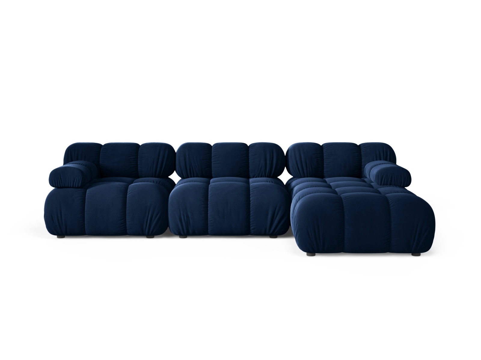 Velvet Modular Right Corner Sofa, "Bellis", 4 Seats, 282x155x70