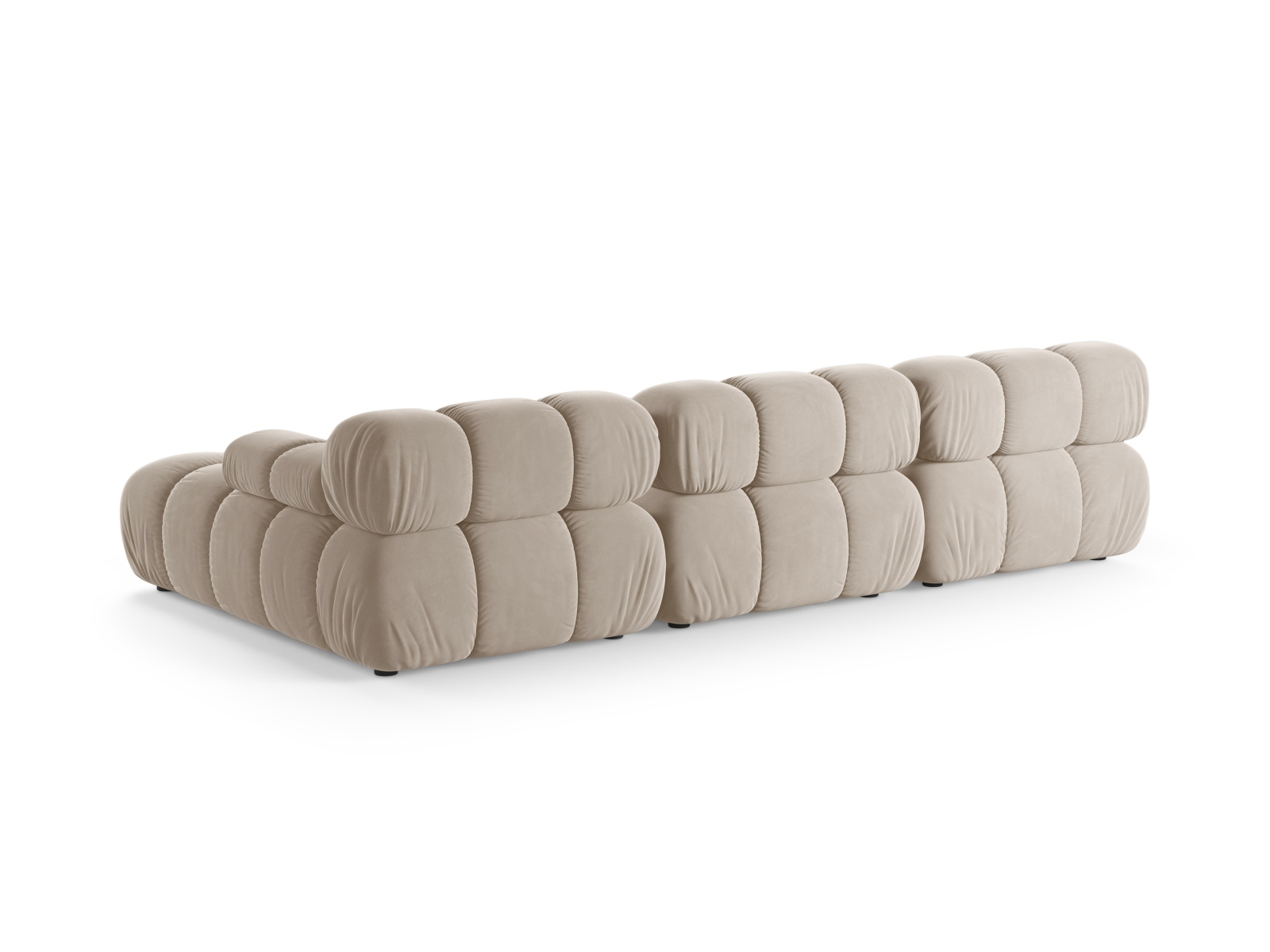 Velvet Modular Right Corner Sofa, "Bellis", 4 Seats, 282x155x70