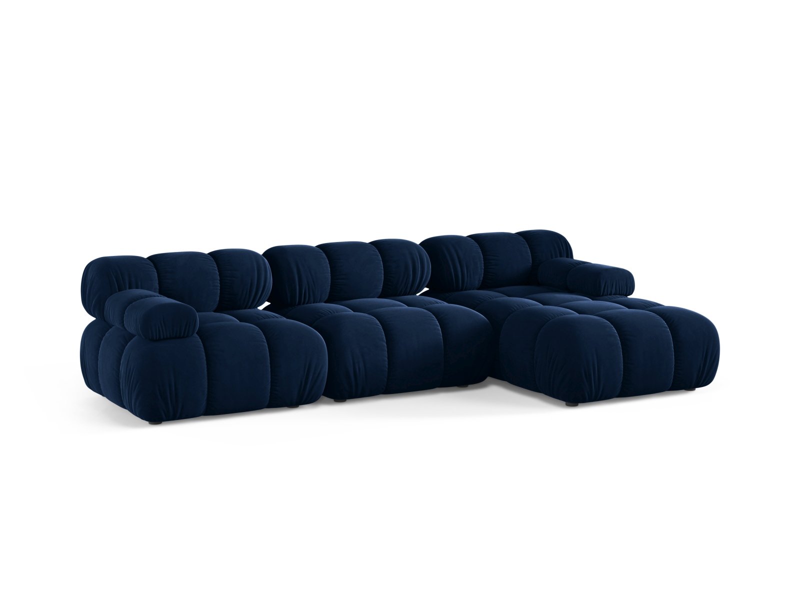 Velvet Modular Right Corner Sofa, "Bellis", 4 Seats, 282x155x70