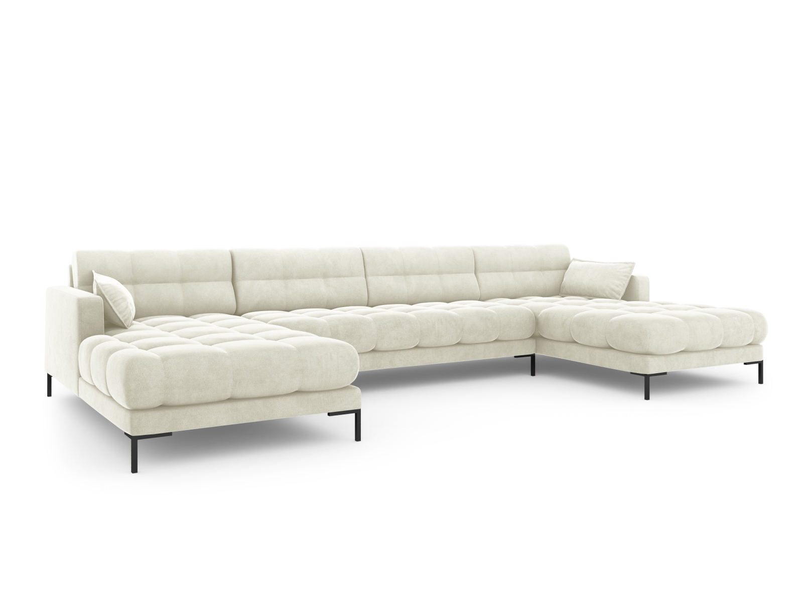Velvet Panoramic Sofa, "Mamaia", 6 Seats, 383x185x75