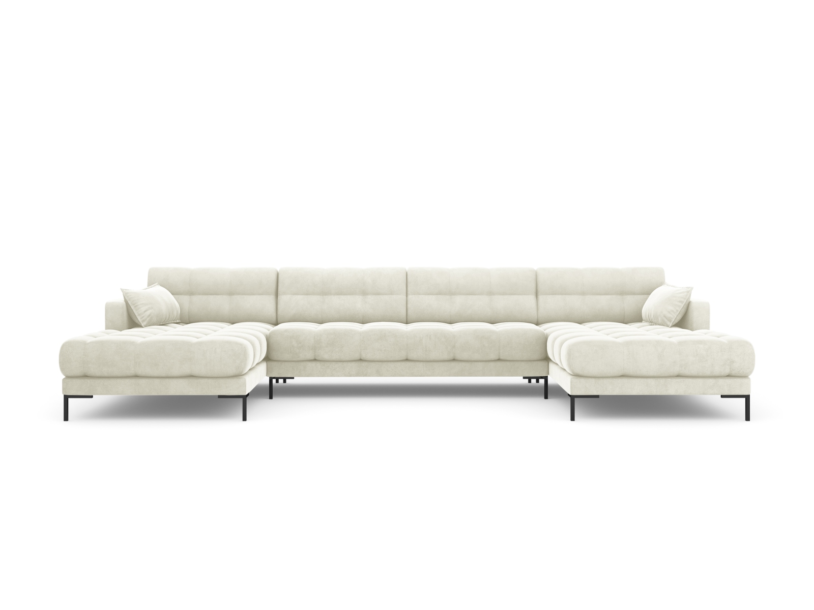Velvet Panoramic Sofa, "Mamaia", 6 Seats, 383x185x75