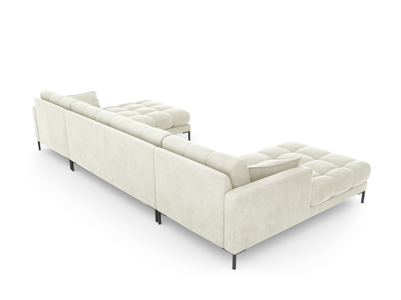Velvet Panoramic Sofa, "Mamaia", 6 Seats, 383x185x75