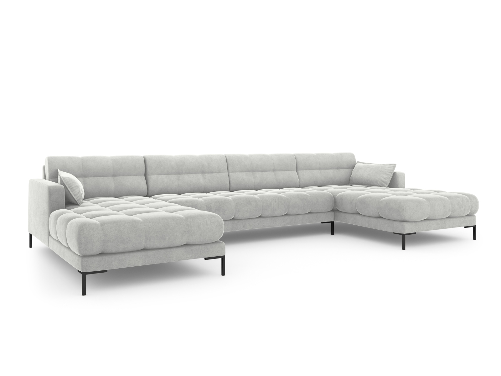 Velvet Panoramic Sofa, "Mamaia", 6 Seats, 383x185x75