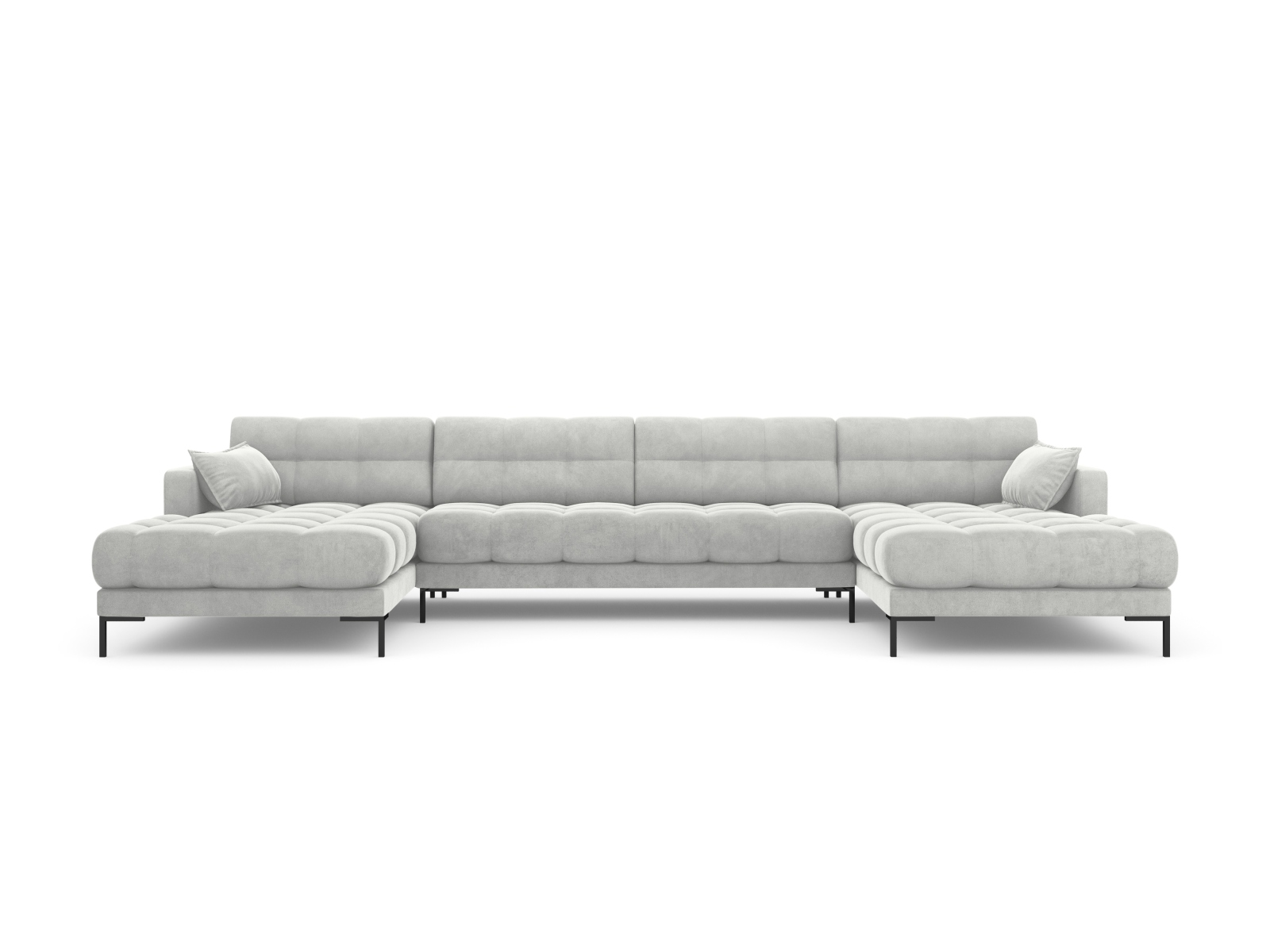 Velvet Panoramic Sofa, "Mamaia", 6 Seats, 383x185x75