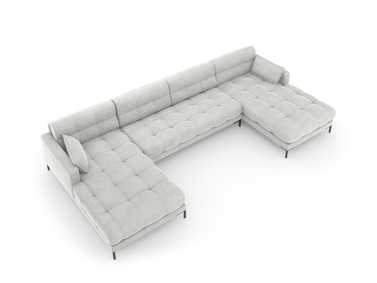 Velvet Panoramic Sofa, "Mamaia", 6 Seats, 383x185x75
