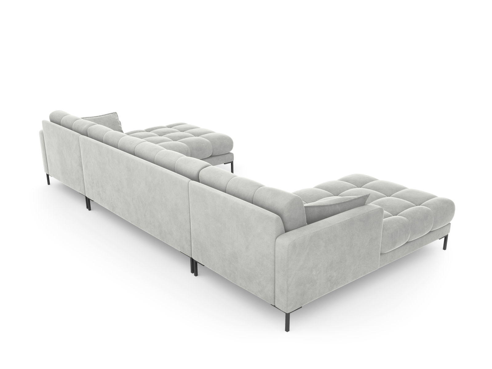 Velvet Panoramic Sofa, "Mamaia", 6 Seats, 383x185x75
