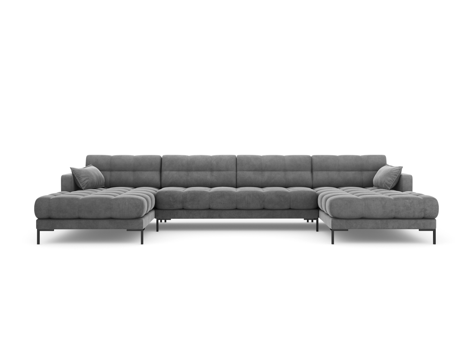Velvet Panoramic Sofa, "Mamaia", 6 Seats, 383x185x75