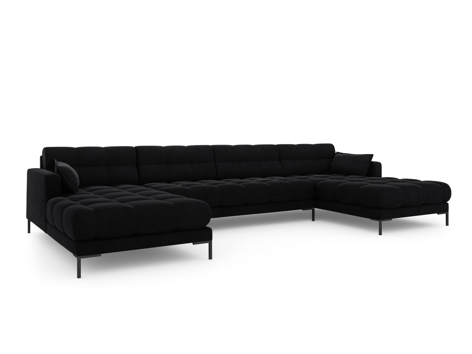 Velvet Panoramic Sofa, "Mamaia", 6 Seats, 383x185x75