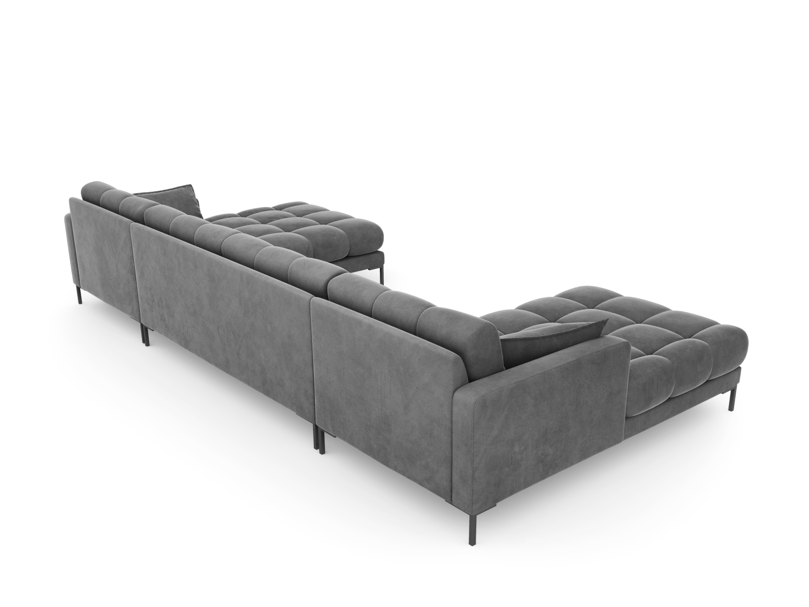 Velvet Panoramic Sofa, "Mamaia", 6 Seats, 383x185x75