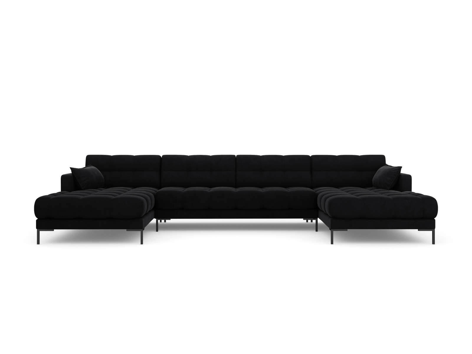 Velvet Panoramic Sofa, "Mamaia", 6 Seats, 383x185x75