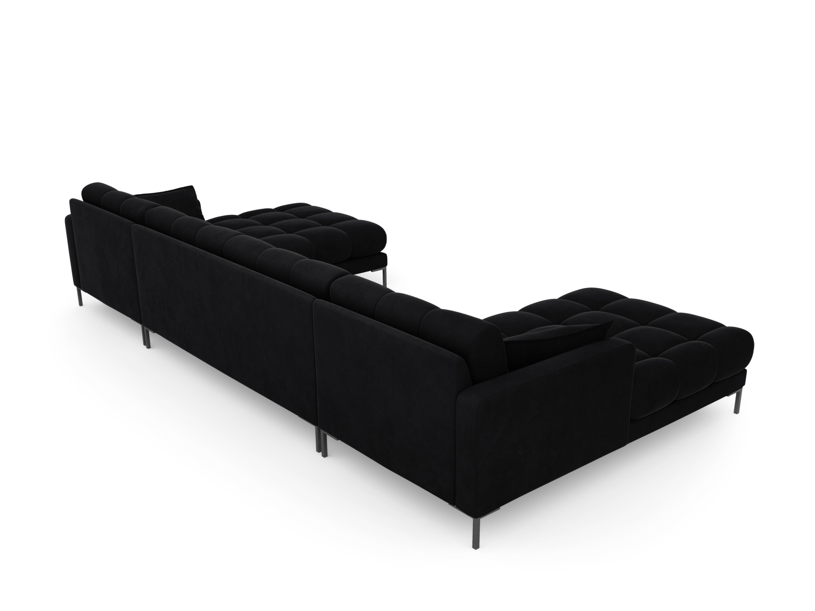 Velvet Panoramic Sofa, "Mamaia", 6 Seats, 383x185x75