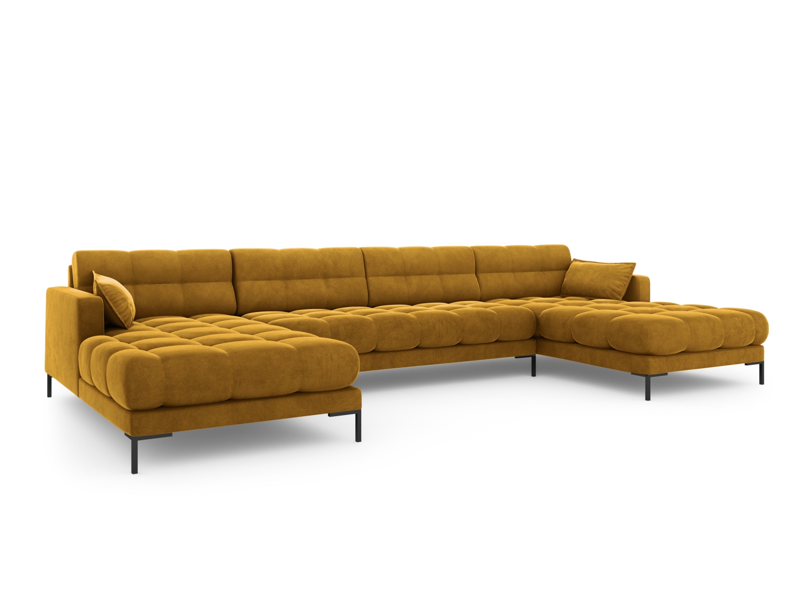 Velvet Panoramic Sofa, "Mamaia", 6 Seats, 383x185x75