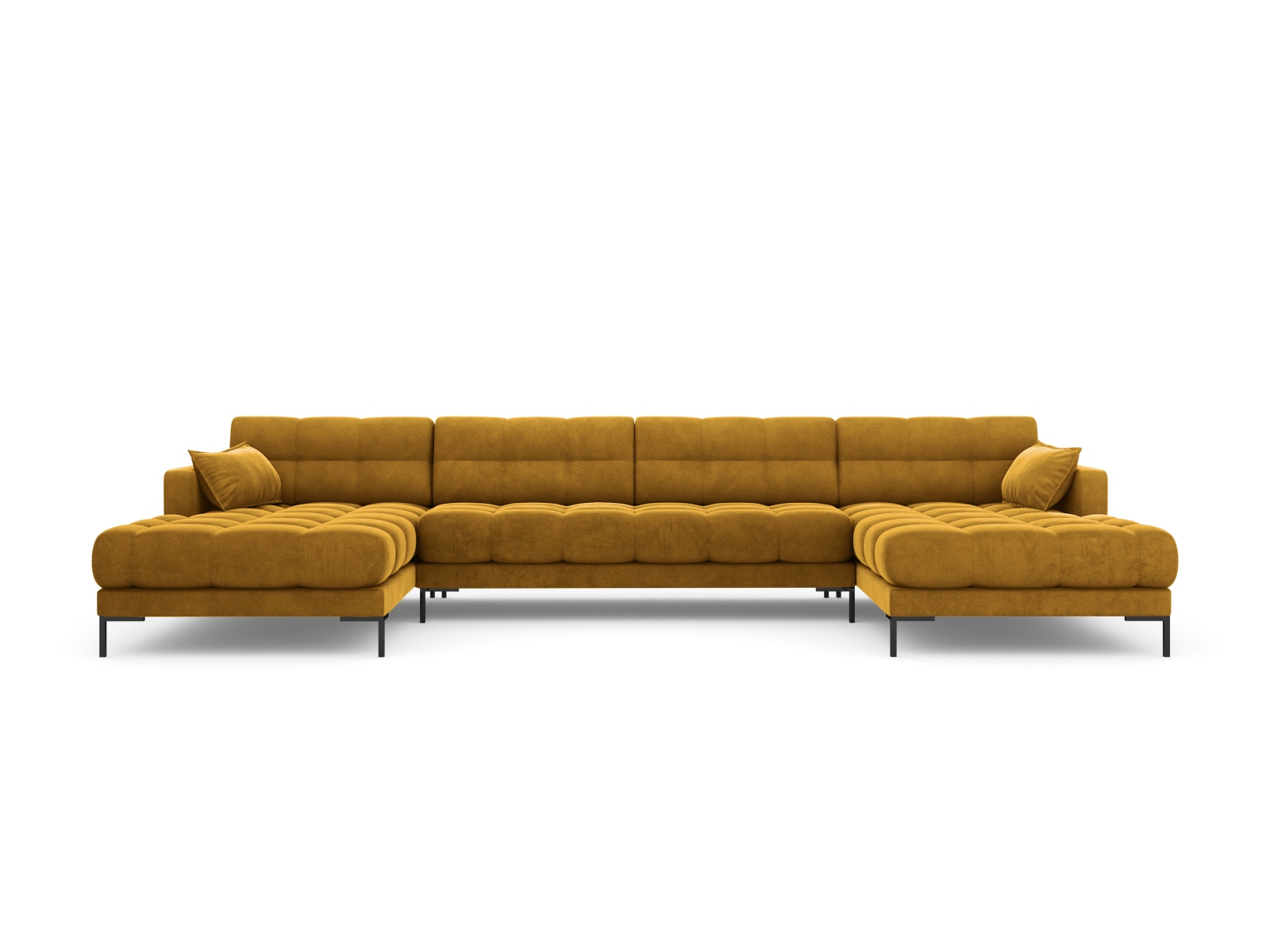 Velvet Panoramic Sofa, "Mamaia", 6 Seats, 383x185x75