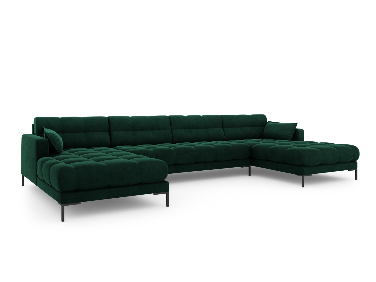 Velvet Panoramic Sofa, "Mamaia", 6 Seats, 383x185x75