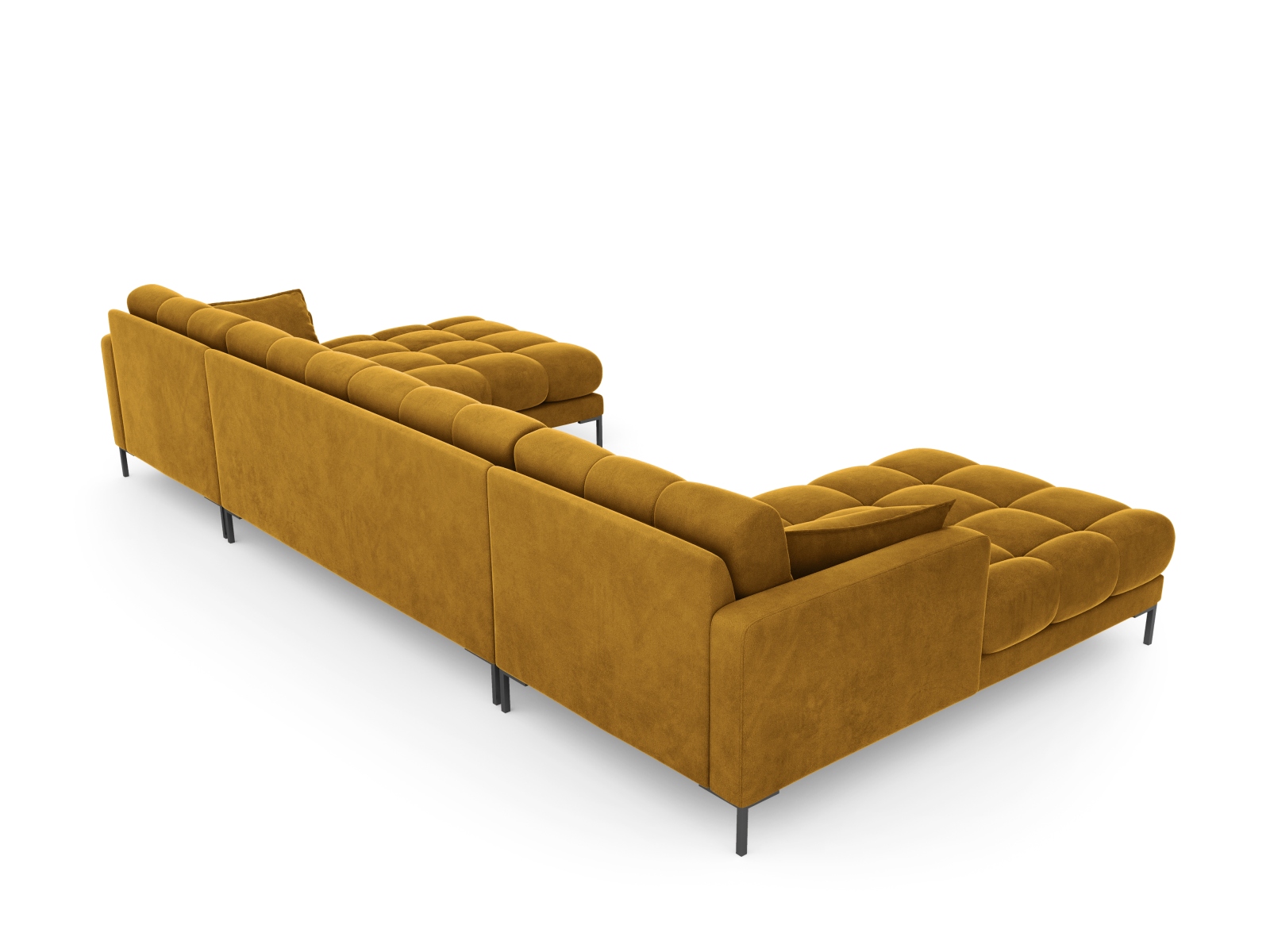 Velvet Panoramic Sofa, "Mamaia", 6 Seats, 383x185x75