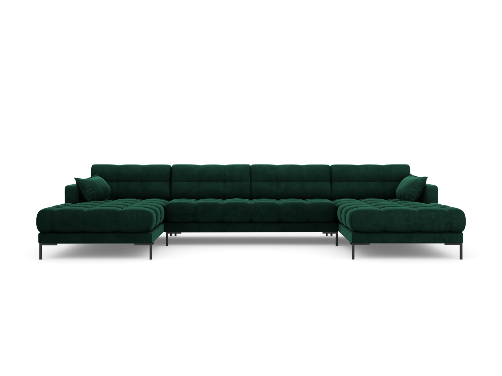 Velvet Panoramic Sofa, "Mamaia", 6 Seats, 383x185x75