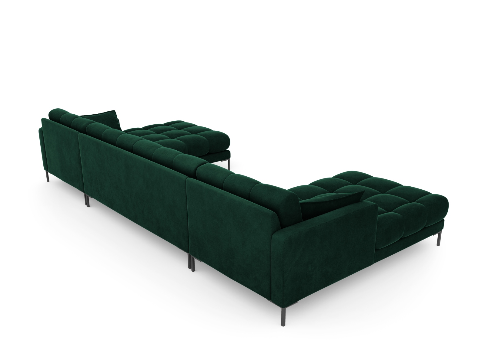 Velvet Panoramic Sofa, "Mamaia", 6 Seats, 383x185x75