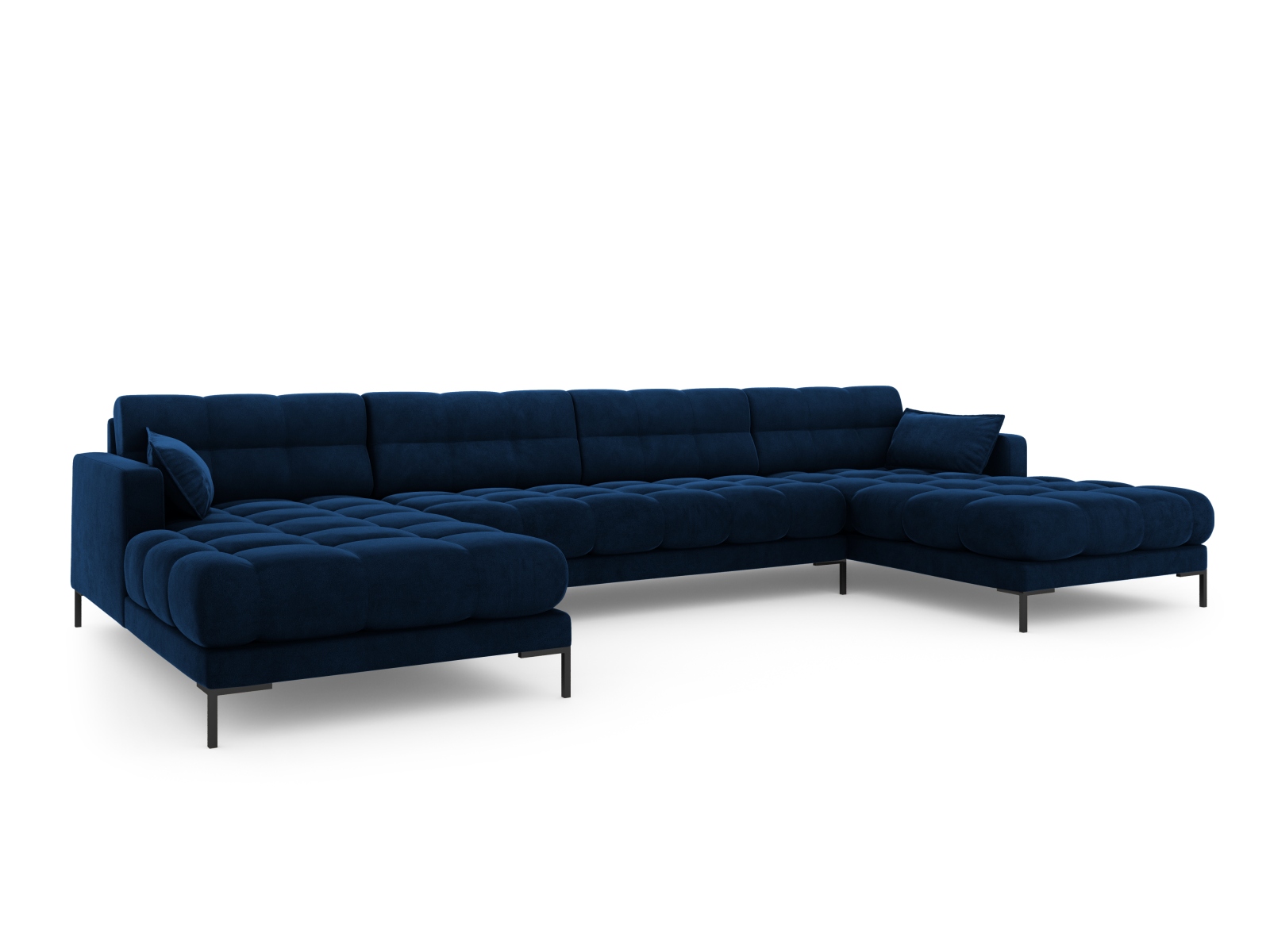 Velvet Panoramic Sofa, "Mamaia", 6 Seats, 383x185x75