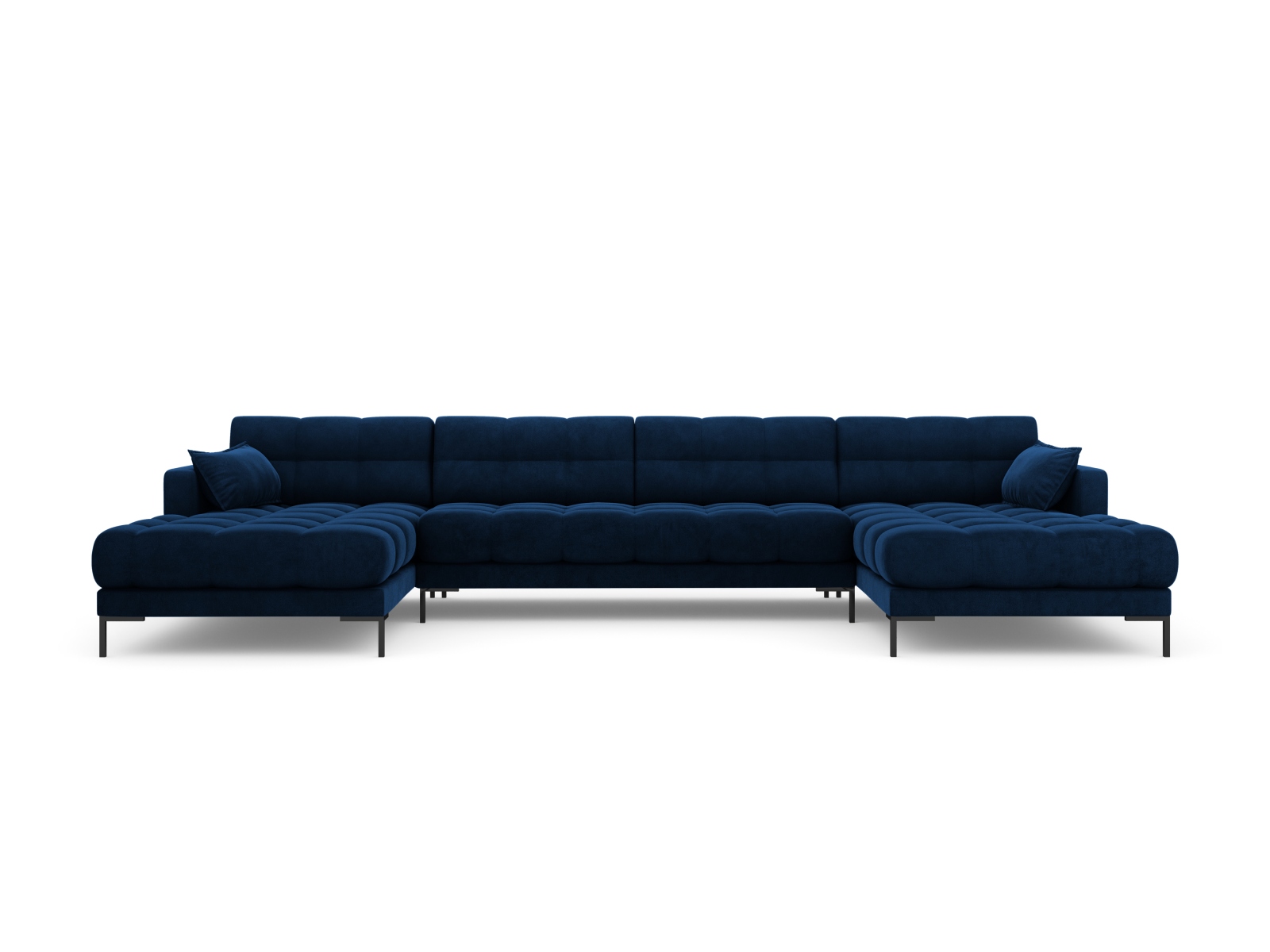 Velvet Panoramic Sofa, "Mamaia", 6 Seats, 383x185x75