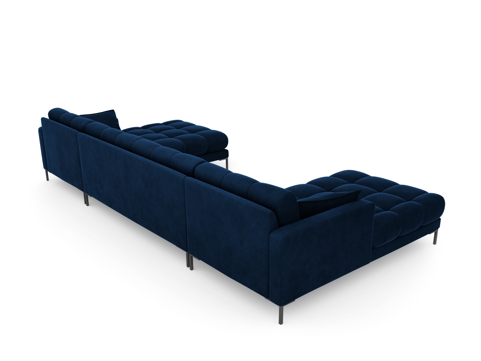 Velvet Panoramic Sofa, "Mamaia", 6 Seats, 383x185x75