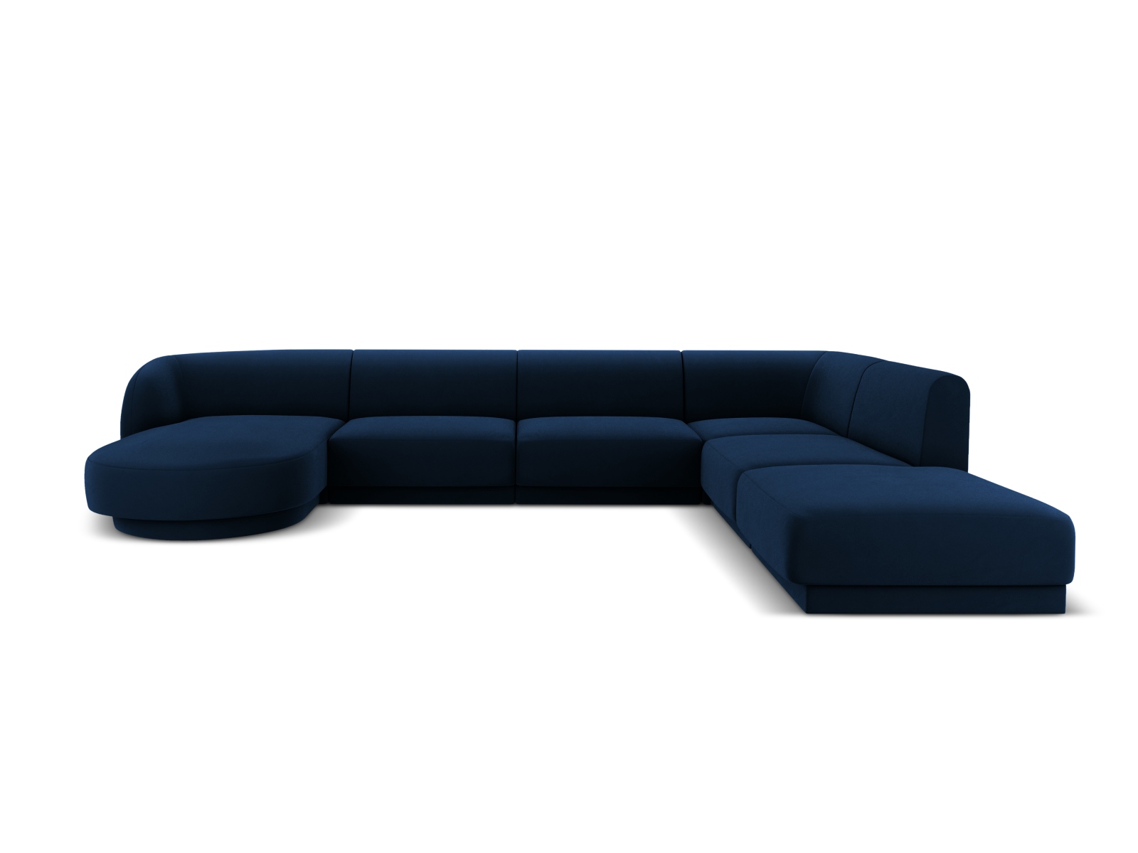Velvet Panoramic Right Corner Sofa, "Miley", 6 Seats, 330x255x70