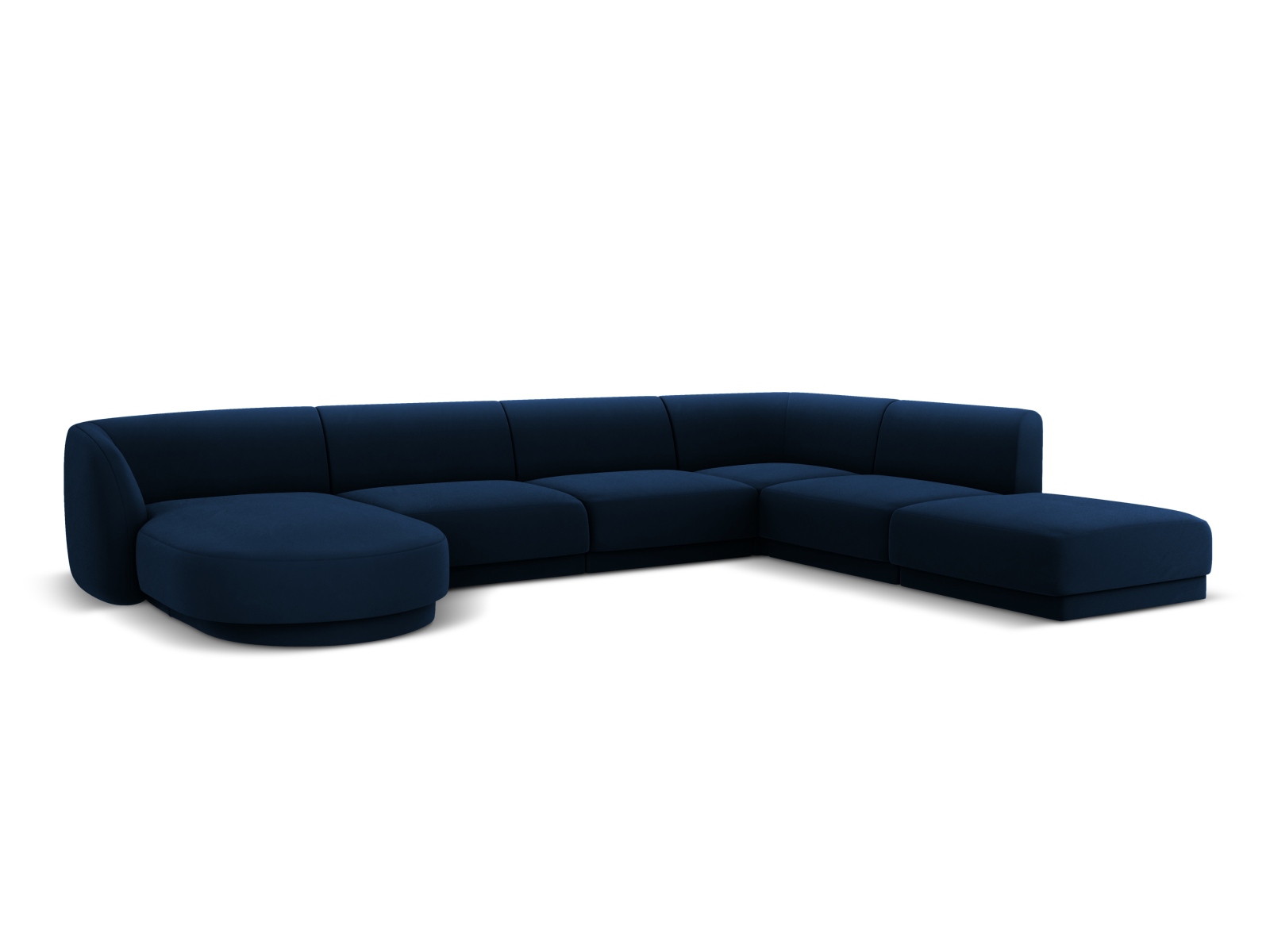 Velvet Panoramic Right Corner Sofa, "Miley", 6 Seats, 330x255x70