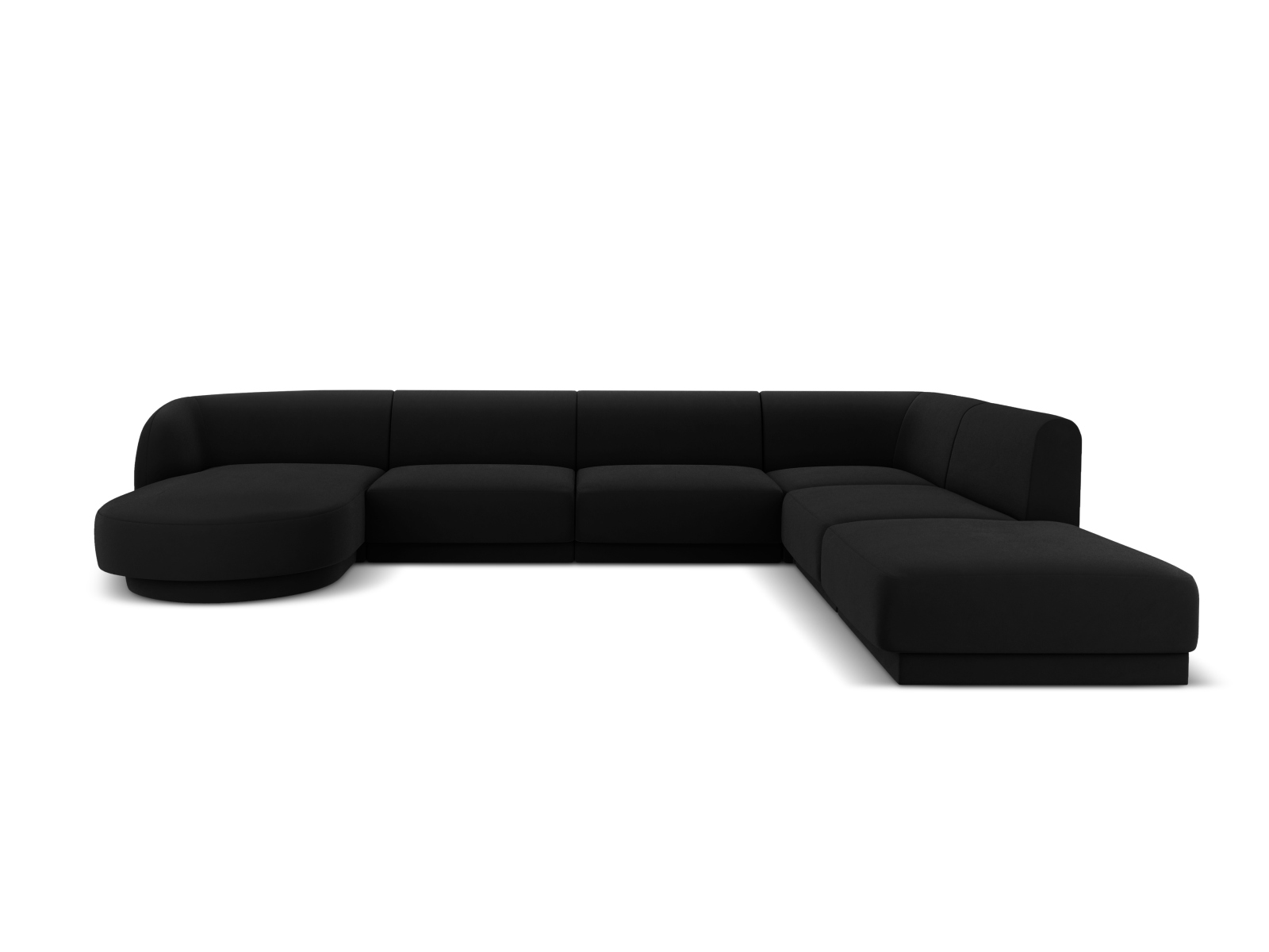 Velvet Panoramic Right Corner Sofa, "Miley", 6 Seats, 330x255x70