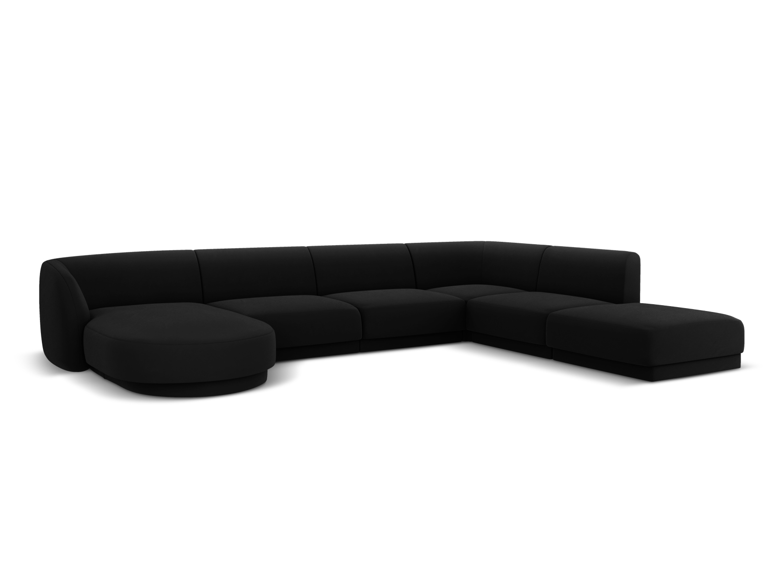 Velvet Panoramic Right Corner Sofa, "Miley", 6 Seats, 330x255x70
