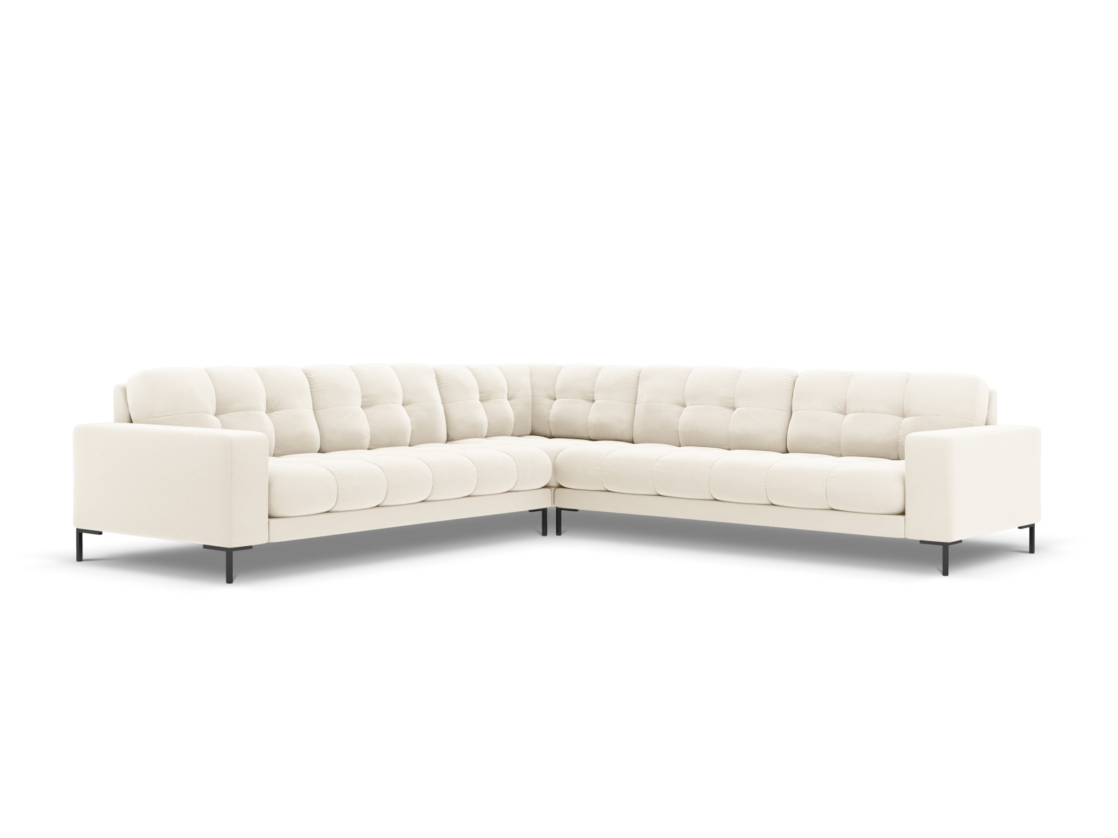 Velvet Symmetrical Corner Sofa, "Mamaia", 6 Seats, 256x256x75