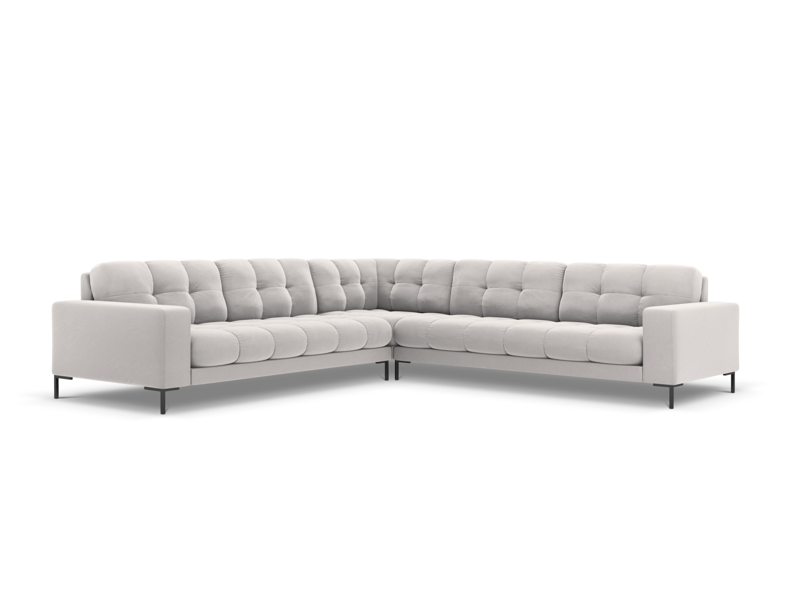 Velvet Symmetrical Corner Sofa, "Mamaia", 6 Seats, 256x256x75