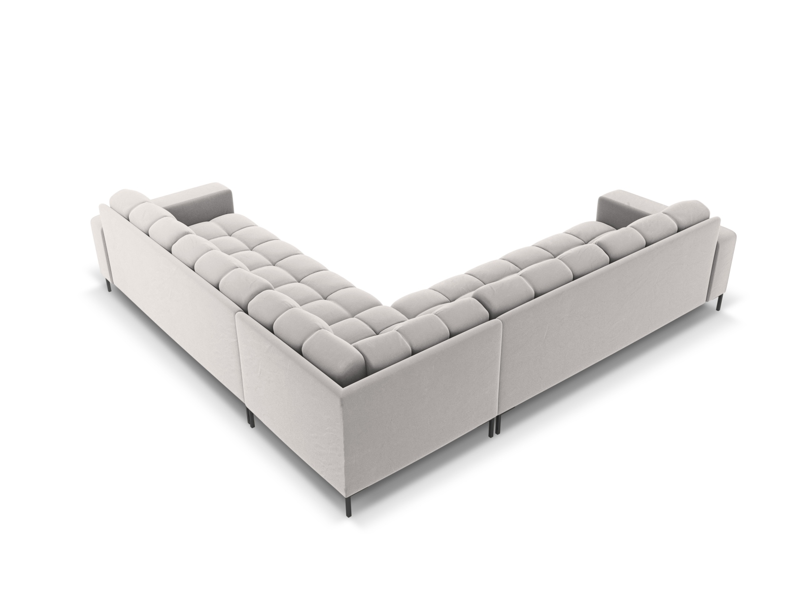 Velvet Symmetrical Corner Sofa, "Mamaia", 6 Seats, 256x256x75