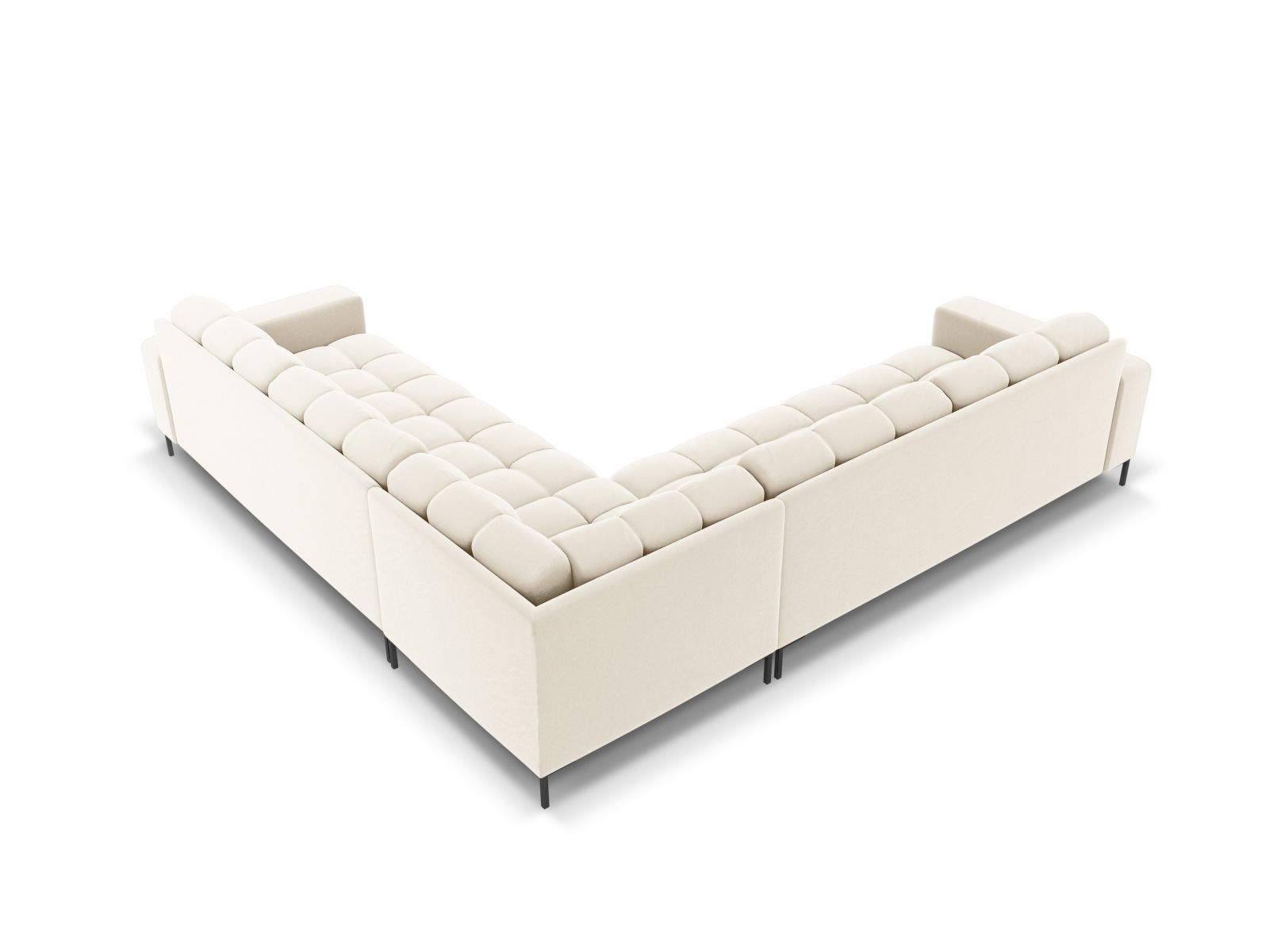 Velvet Symmetrical Corner Sofa, "Mamaia", 6 Seats, 256x256x75