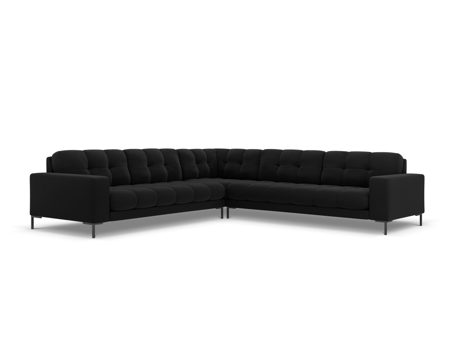 Velvet Symmetrical Corner Sofa, "Mamaia", 6 Seats, 256x256x75