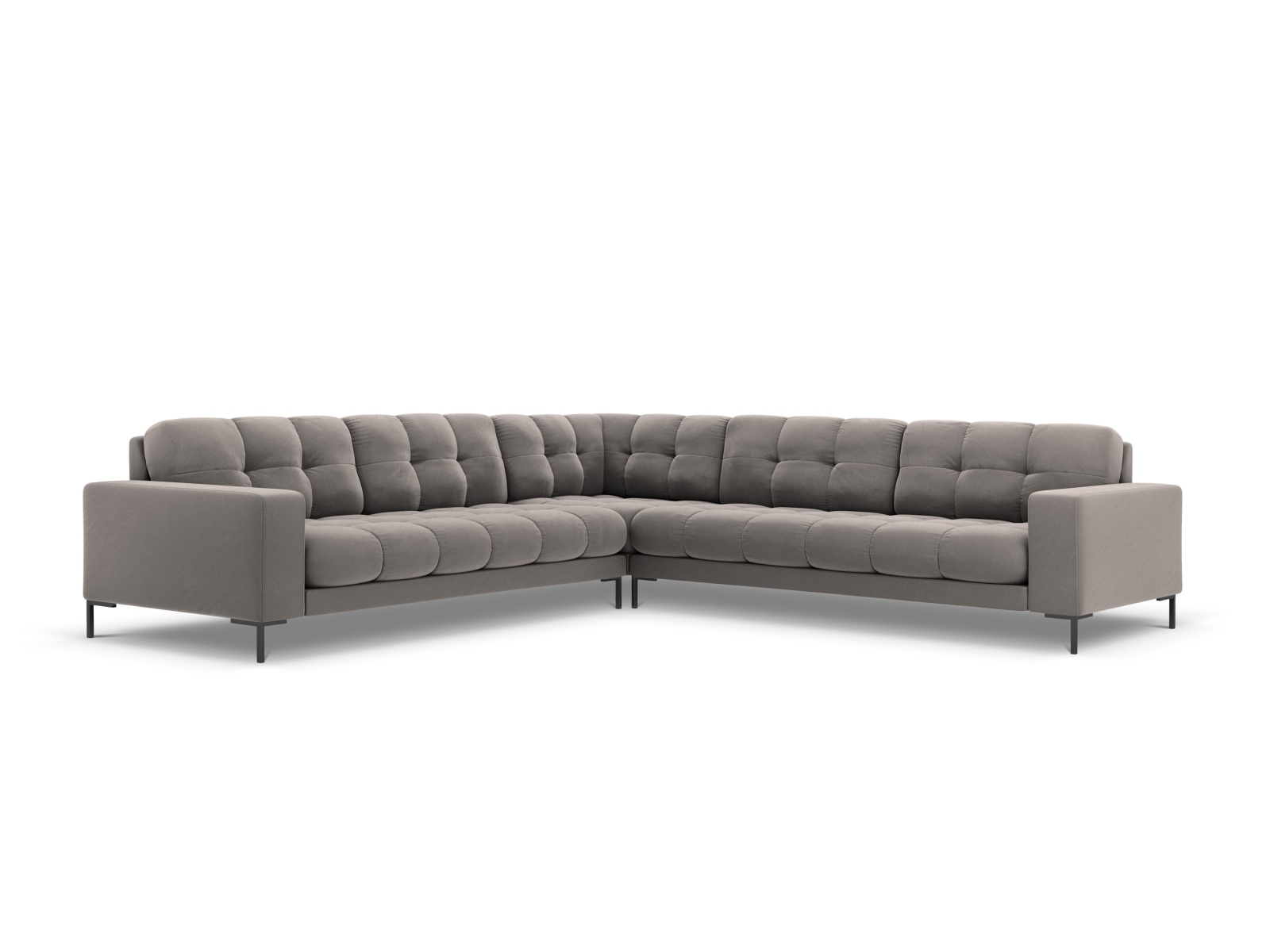 Velvet Symmetrical Corner Sofa, "Mamaia", 6 Seats, 256x256x75