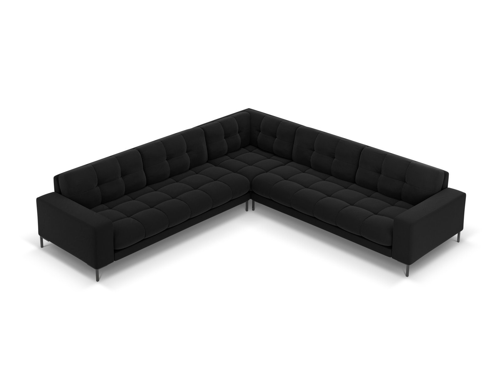 Velvet Symmetrical Corner Sofa, "Mamaia", 6 Seats, 256x256x75