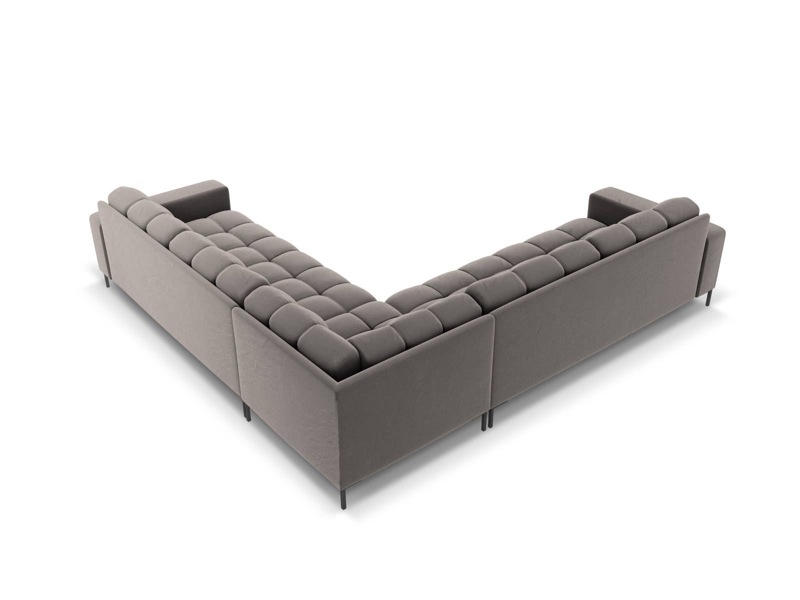 Velvet Symmetrical Corner Sofa, "Mamaia", 6 Seats, 256x256x75