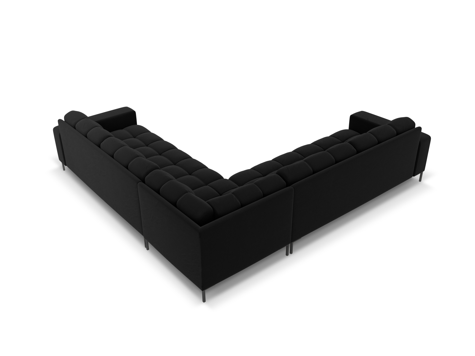Velvet Symmetrical Corner Sofa, "Mamaia", 6 Seats, 256x256x75