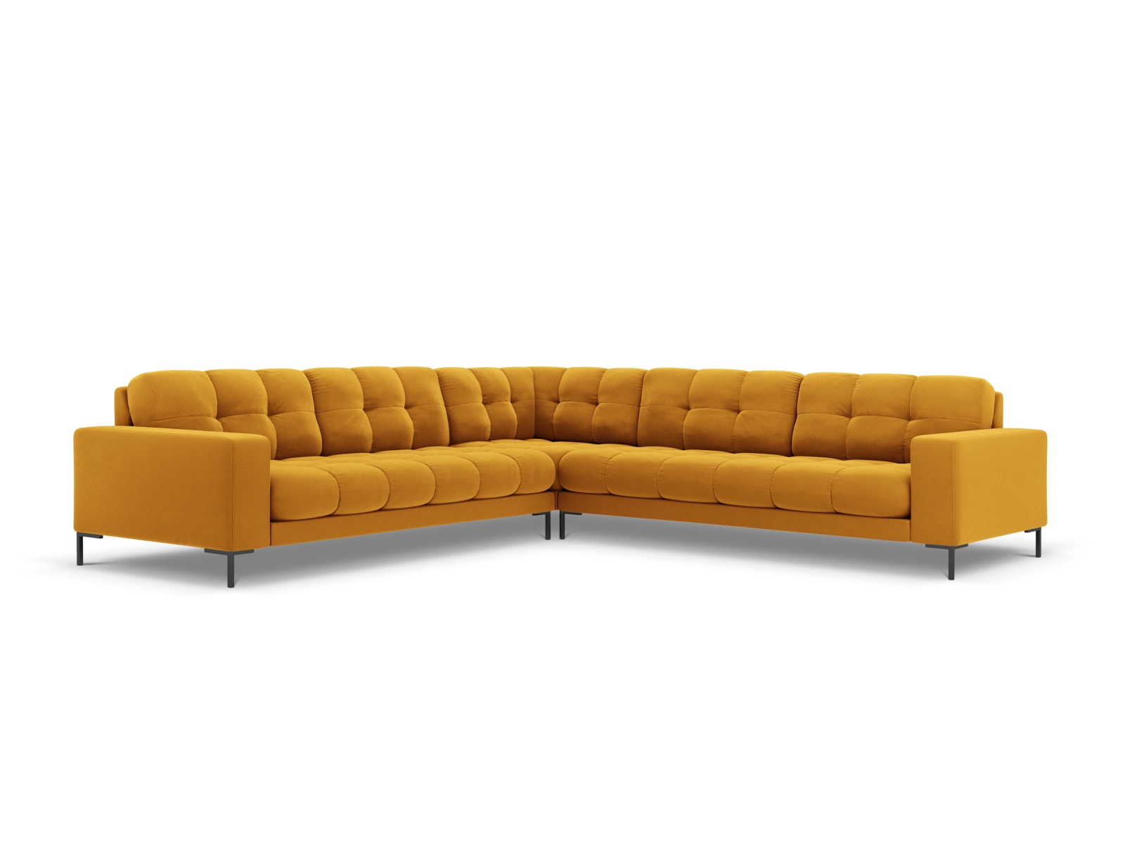 Velvet Symmetrical Corner Sofa, "Mamaia", 6 Seats, 256x256x75